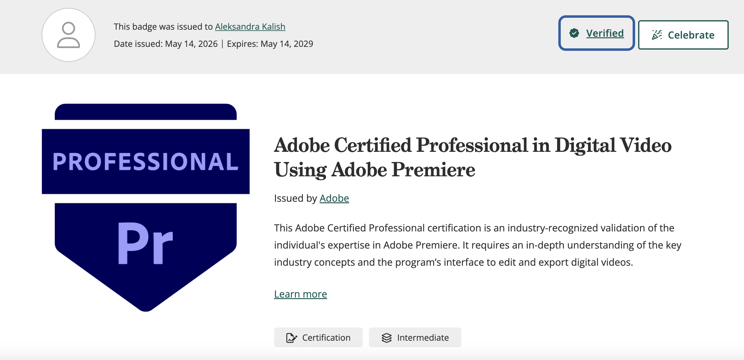 adobe premear certification