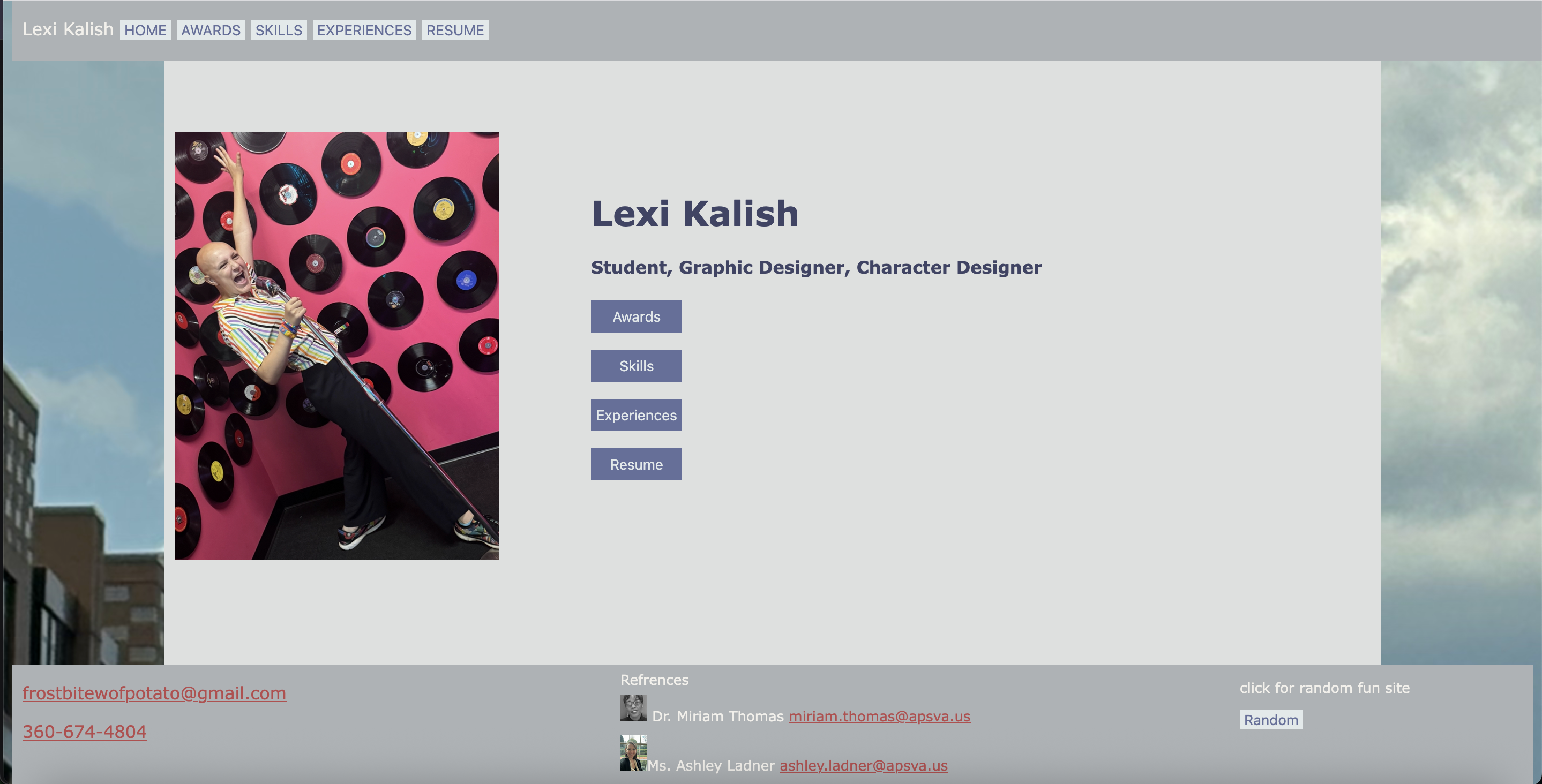 image of the homepage of this website